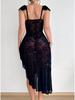 Sexy Lace Mesh Nightgown: European & American Deep V Temptation