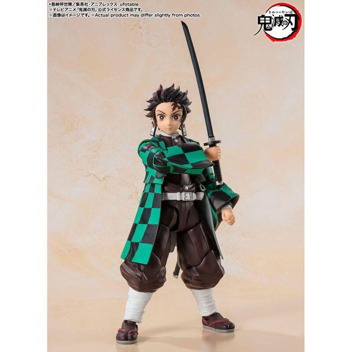 Figurine - Tamashii Nations - Tanjiro Kamado S.H - 15 Cm - Peinte À La Main - Accessoires Inclus