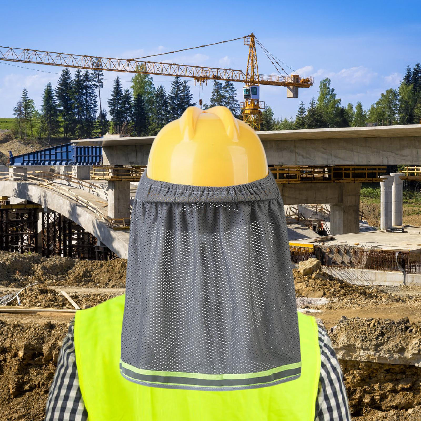 

для касок, солнцезащитный козырек, портативный, практичный, с шейным клапаном, защита строительство Gray 35cmx50cm