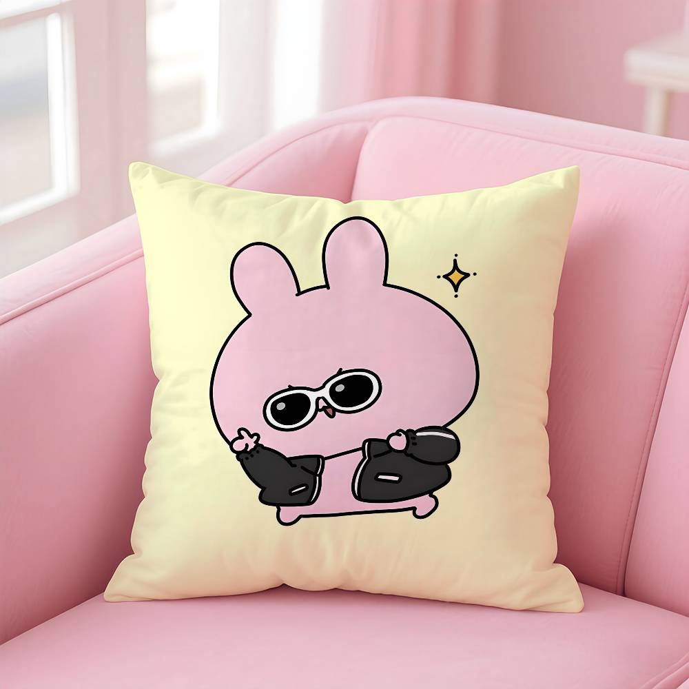 Cartoon A-Asamimichan Cute Bunny Pillow Case pattern printing pillowcase living room sofa cushion cover bedroom room decor