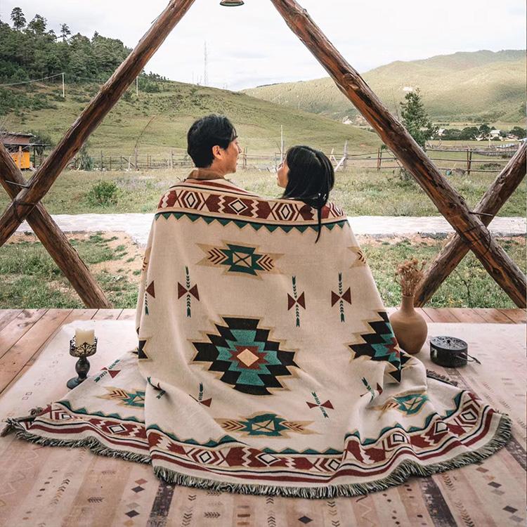 Boho Throw Blanket Hippie Living Room Decor Wall Tapestry Outdoor Picnic Camping Rug Mattress Beach Towel