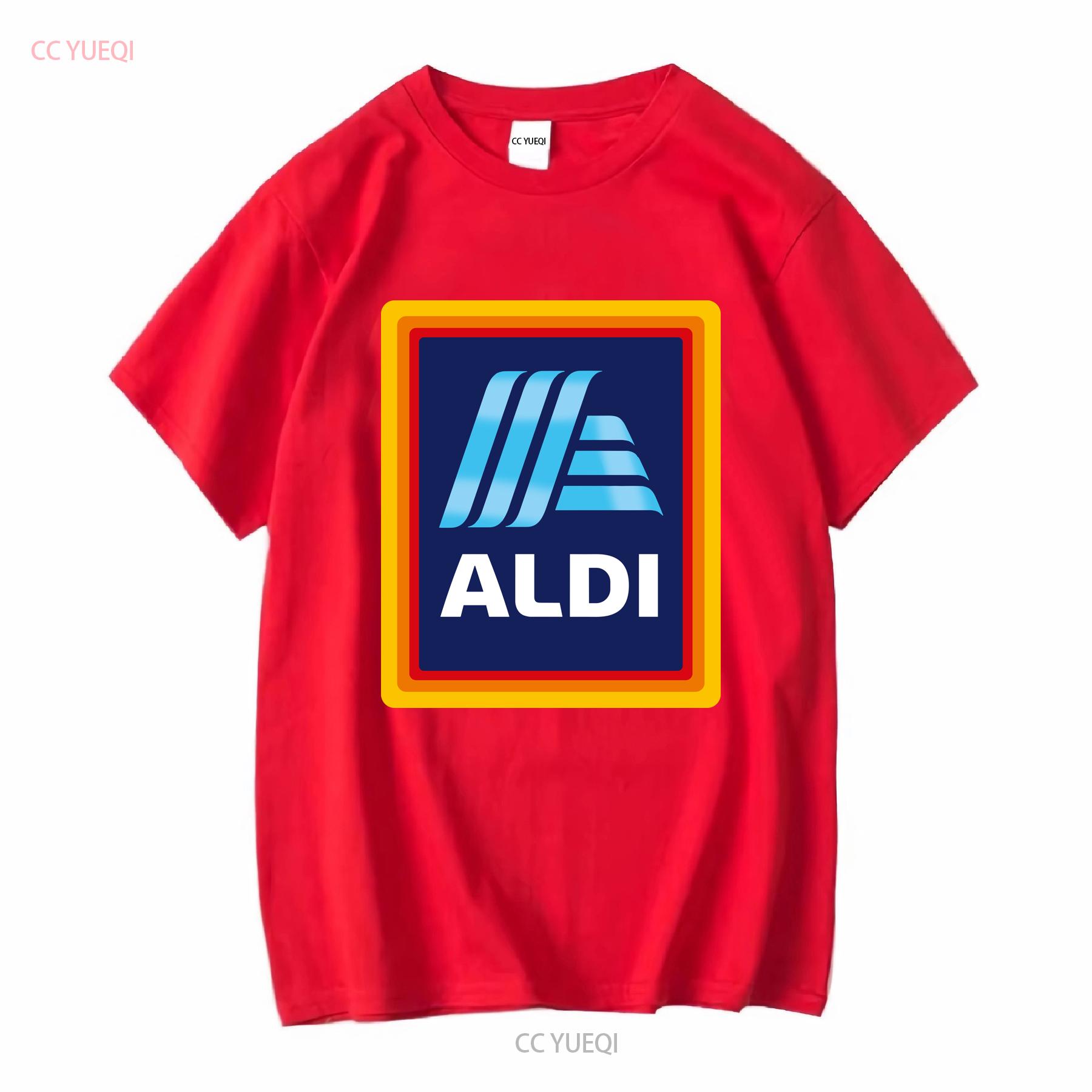 

Новая футболка с логотипом супермаркета ALDI, продуктовый магазин, смешная, размеры от S до 5XL, винтажная, стираная, модная, дышащая, стильная, повседневная, мужская S
