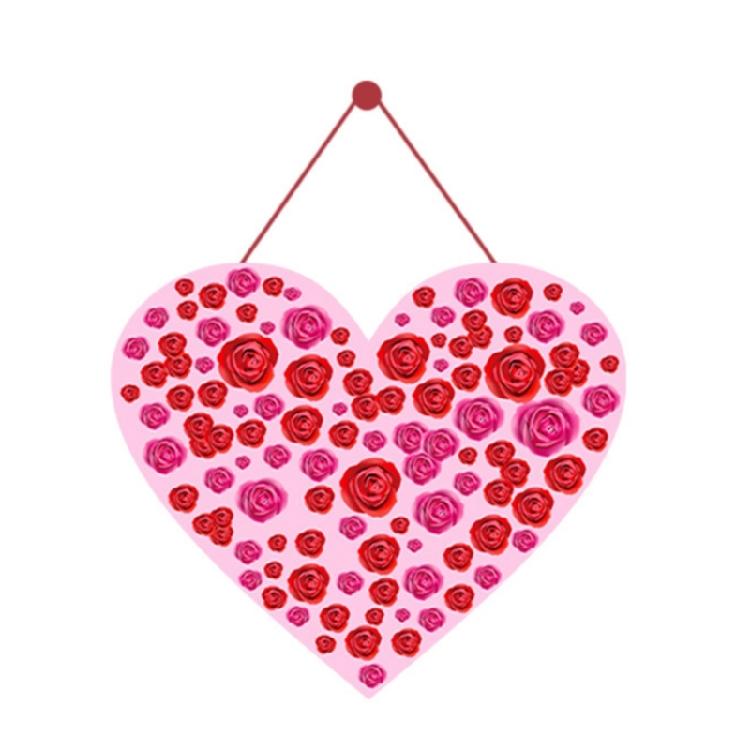 Valentines Day Wall Ornament Paper Door Hanger with Rope Home Office Decoration Decorative Holiday Present