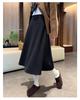 2025 New College Style Black A-Line Wool Skirt - Autumn/Winter Pear-Shaped Exclusive