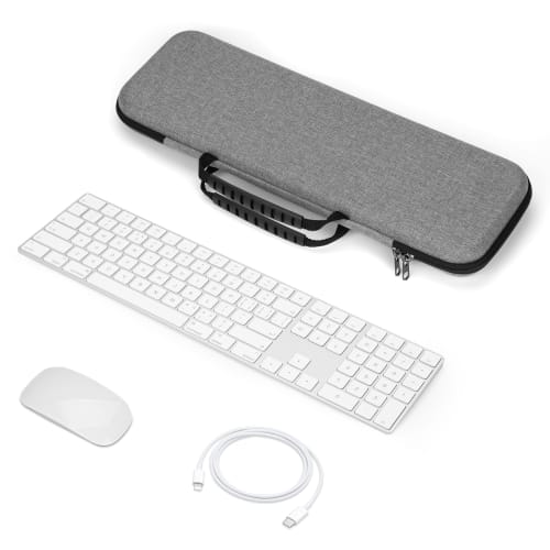 Geekria Compatible Hardshell Travel Carrying Case for Apple Magic Keyboard with Numeric Keypad and Apple Magic Mouse, Wireless Portable