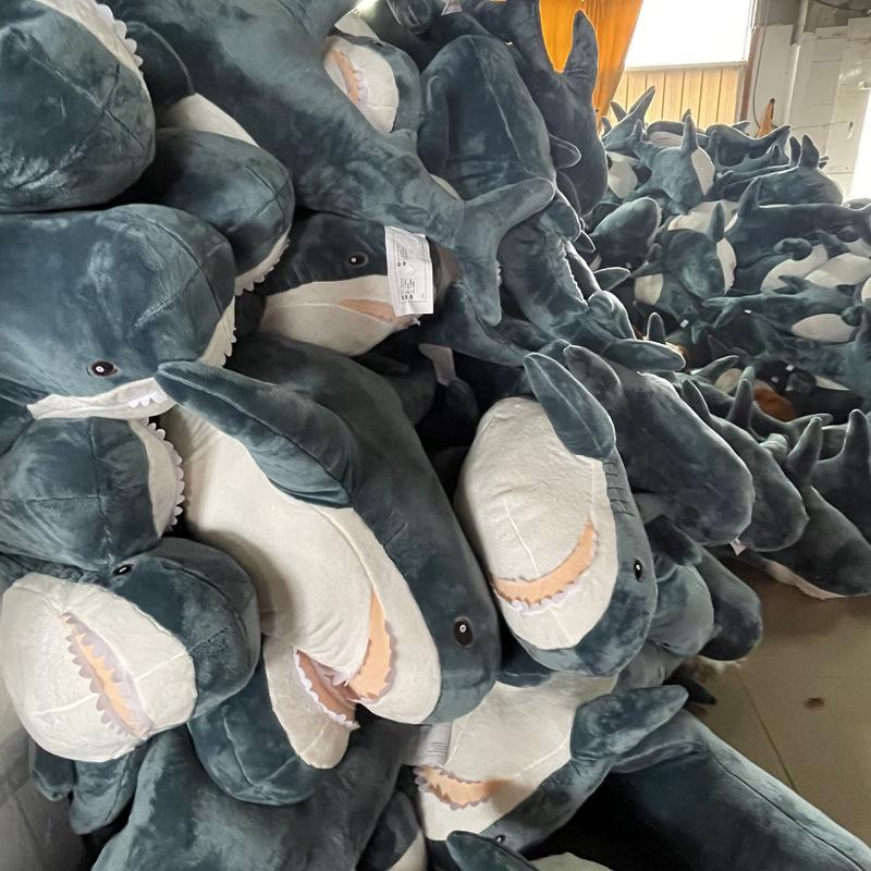 60/80/100/120/140cm Stuffed Animal Plush Shark Skin With Zipper Logo Available Shark Plush Toy Animal