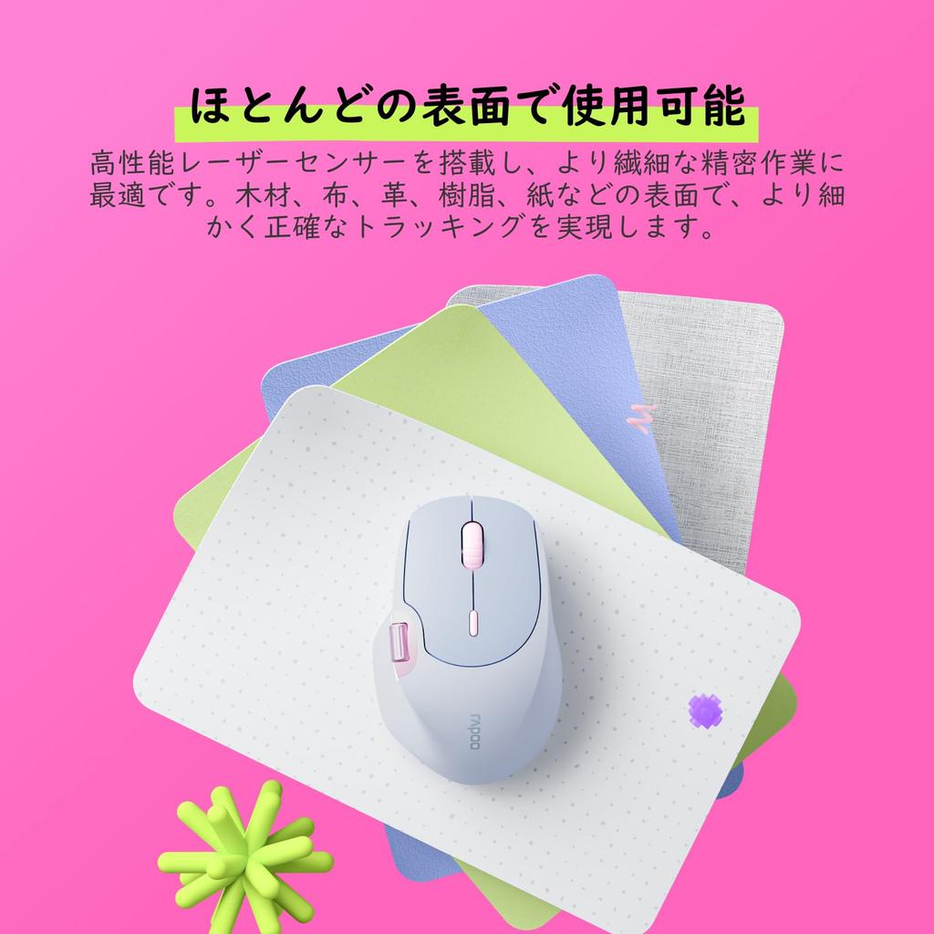RAPOO MT560 Wireless Bluetooth Mouse DPI Supports 6 Side Ergonomic Compatible with Blue - Quiet, Compact, 7-Stage Switching, Devices, Scrolls,