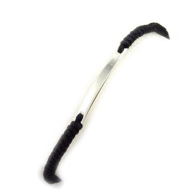 [K5877] - Black Silver 'Identity' Silver Bracelet - 26x3 Mm