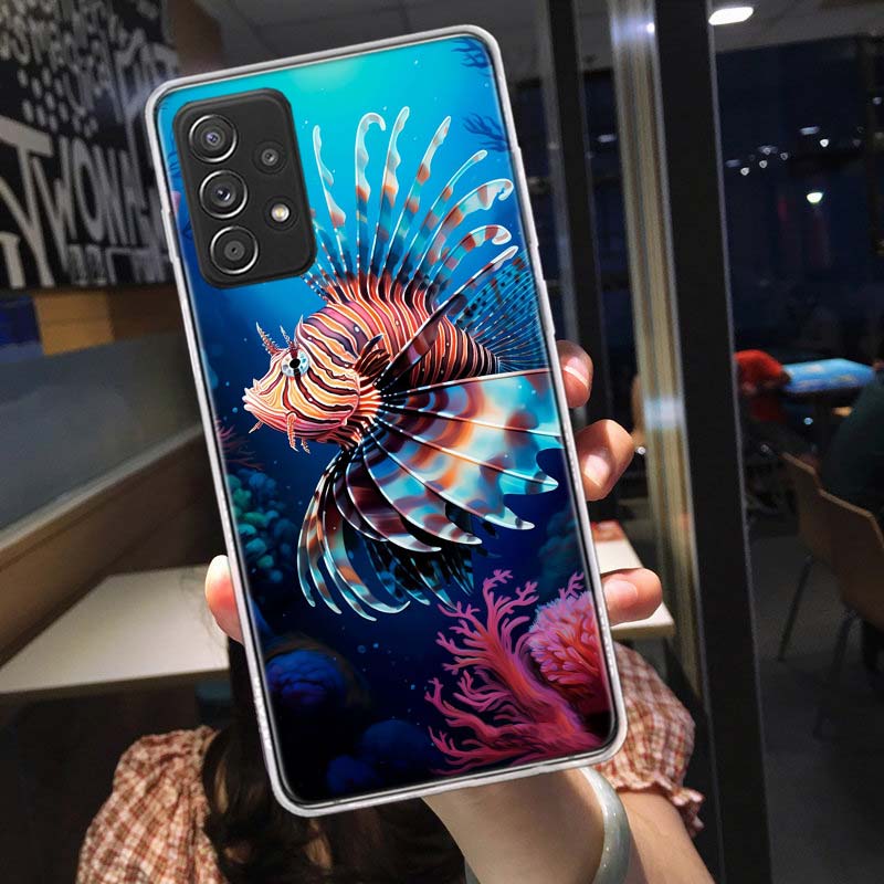 Clown Fish in the Sea or Ocean Phone Case for Samsung A54 A57 A37 A17 A14 A15 A12 A24 A34 A55 A35 A25 A52S A07 A05S A04S A22 A32