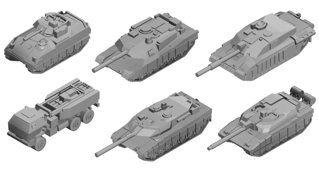 Pit Road 1/700 MI Series World Modern Tanks Set 1 Plastic Model MI09 (Tank)