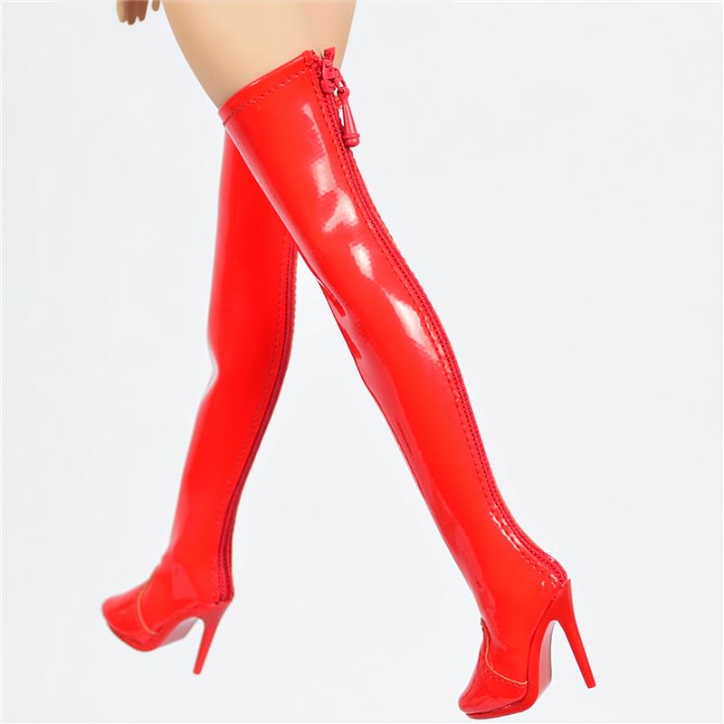 Scale Figure with TBLeague Fashionable Sexy Long Boots with High Heels and Outfit Not Red Gloss [TOYBARJAPAN] 1/6 Accessories/Compatible Figures,