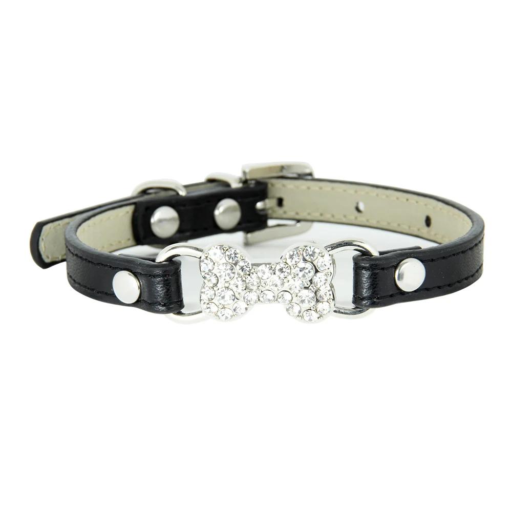 16 Colors Pink Red Cute Rhinestone Bone Dog Collar Pet Intimate Goods for small Dog Puppy Cat Leads Dogs Accessories Chihuahua
