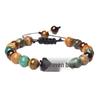 Tiger Eye & Picture Stone Handmade Zodiac Bracelet Set (8mm Beads)