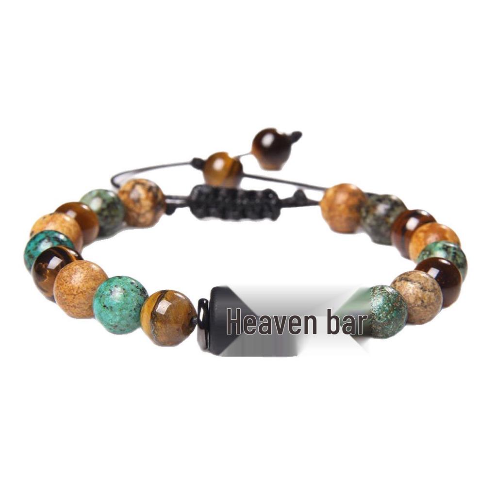 Tiger Eye & Picture Stone Handmade Zodiac Bracelet Set (8mm Beads)