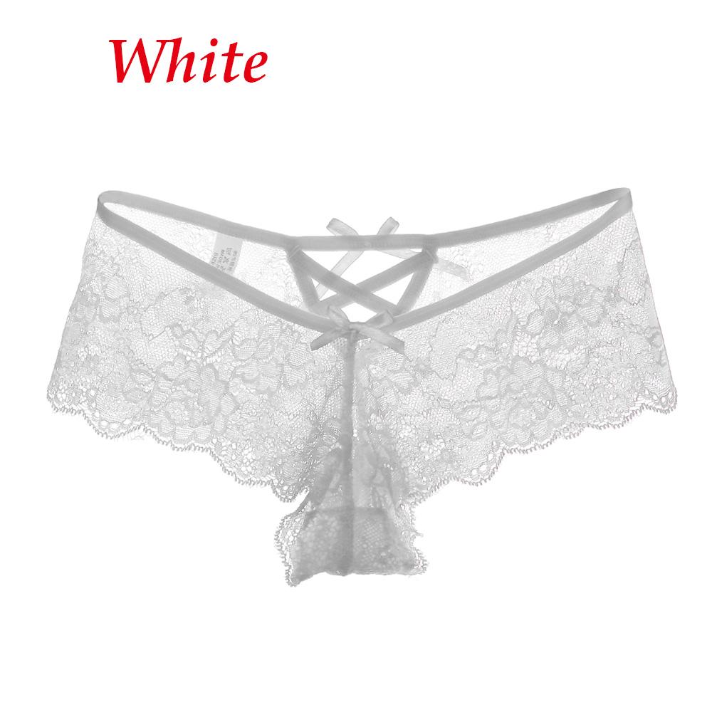 1PC Lady Erotic Lingerie Sexy Lace Flowers Panties Low Waist G-string Transparent T-back Briefs Women Charming Thongs Underwear