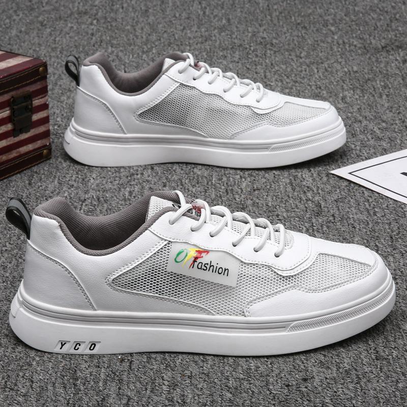 Men White Mesh Tennis Sneakers Summer Sports Skateboarding Shoes Students School Running Shoes Plus Size