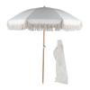 Patio Umbrella With Fringe 8 Fiberglass Ribs UV Proof Large Outdoor Table Market Umbrella For Garden Deck Backyard Pool
