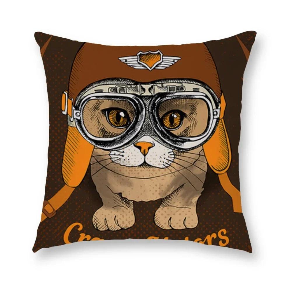Cartoon Dog Cushion Cover Digital Print Pillowcase Decorative Car Living Room Sofa 45*45Cm