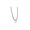 Simple Moon Leather Woven Rope Versatile Sweet Cool Temperament Light Luxury High-End Design Necklace