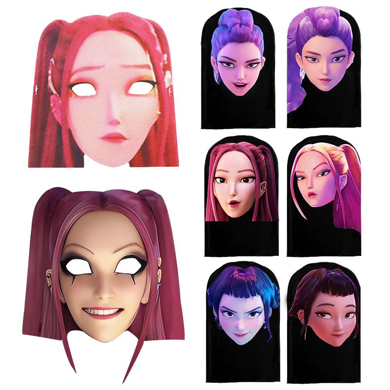 Kpop Dämonenjäger Gesichtsmaske K-Pop Rumi Mira Zoey Cosplay Maske Party Cartoon Kostümzubehör Geburtstagsfeier Lustige Geschenke