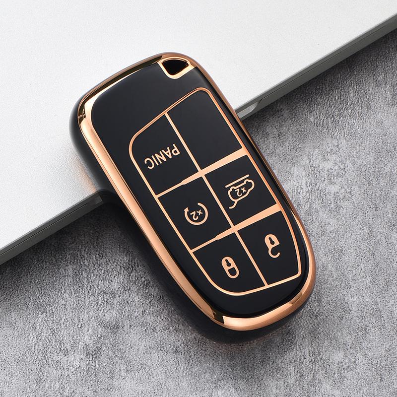 Plating TPU Car Key Cover Case Fob for Jeep Renegade Compass Grand Cherokee for Chrysler 300C Wrangler Dodge Car Accessaries