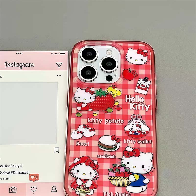 Magnetic Wireless Charging Hello Kitty Phone Holder Case For Iphone 17 Air 17 Pro Max 16 15 14 12 13 11 Pro Max 13 Mini Casing