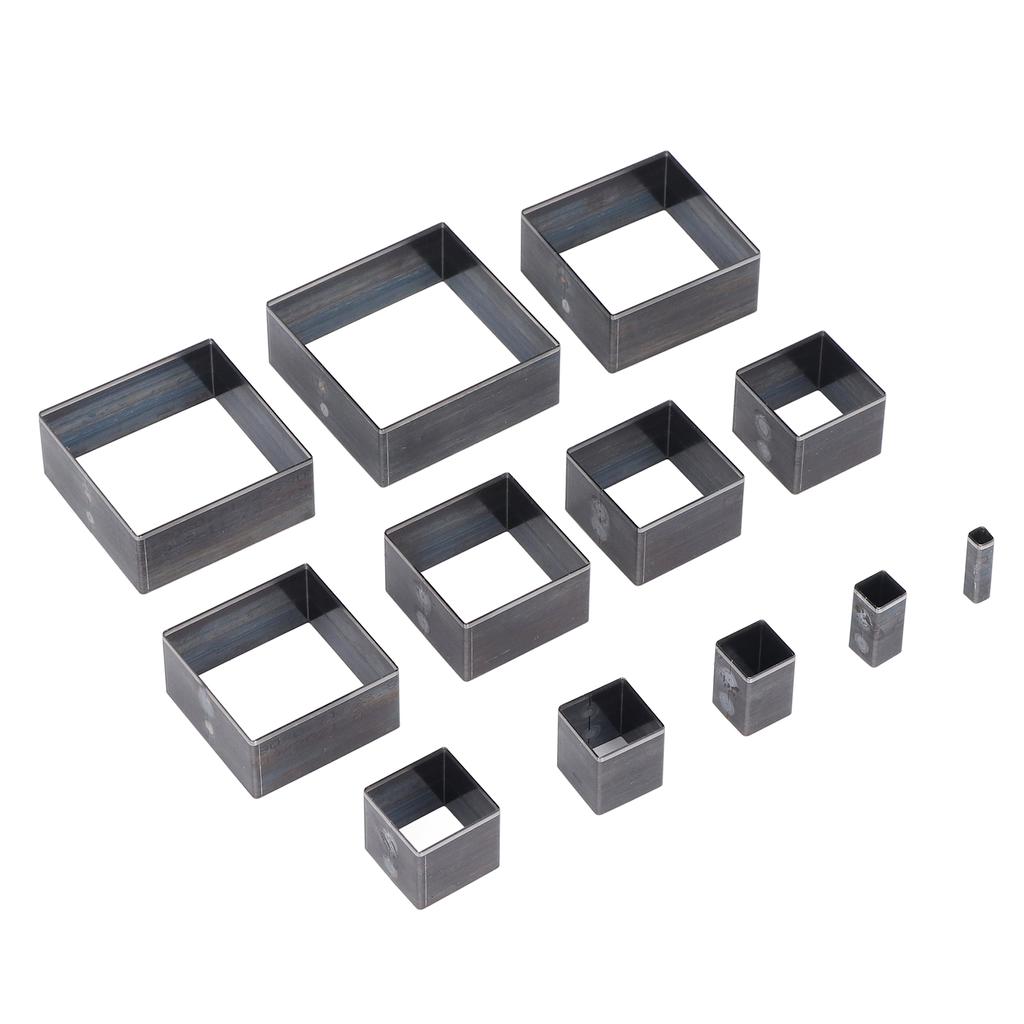 12 Stück Quadrate Lederschneidform Legierter Stahl Stanzform Stanze für Stoff Ton Gummi 5?60 mm
