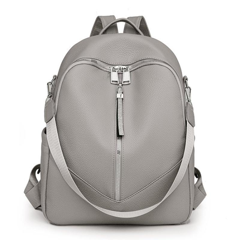 

Backpack New Fashion Splicing Simple Women s Bag Versatile Commuter College Student School Bag Multifunctional Travel Shoulder Bag One size сірий колір