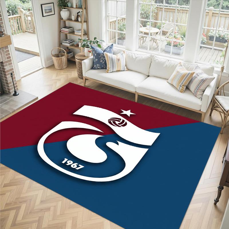 Trabzonspor FC Design Crystal Velvet Carpet Cozy Non?Slip Printed Rug For Bedroom Living Room Entrance