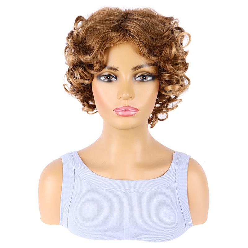 Damen-Mix-Gold Modisches kurzes lockiges Haar Großes Schraublocken Synthetisches Stirnband