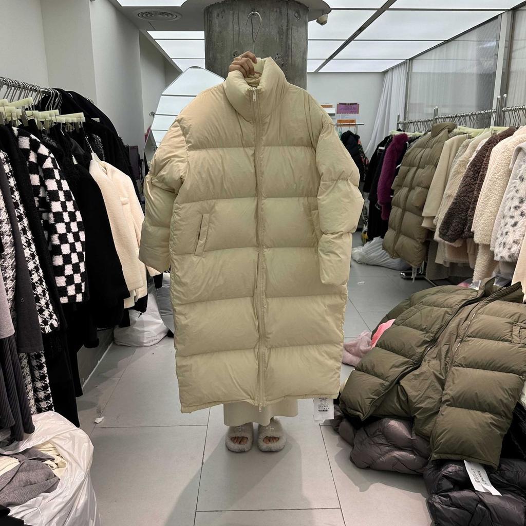 Dámská podzimní a zimní bunda dlouhá dolů ke kolenům zesílená oversized bunda