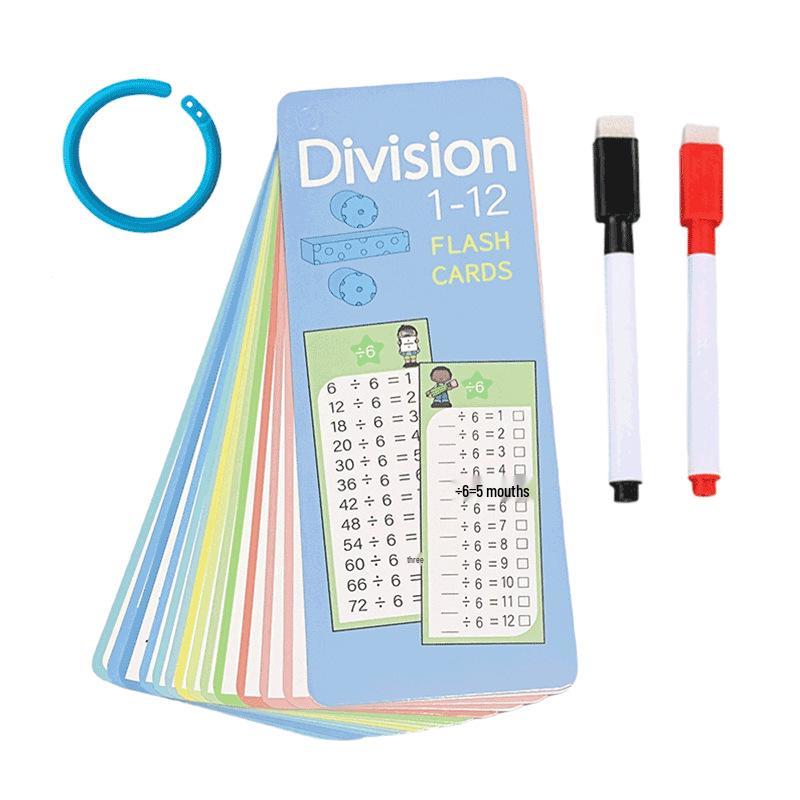 Wipeable Math Multiplication Flashcards: 15 Educational Sheets for Learning.