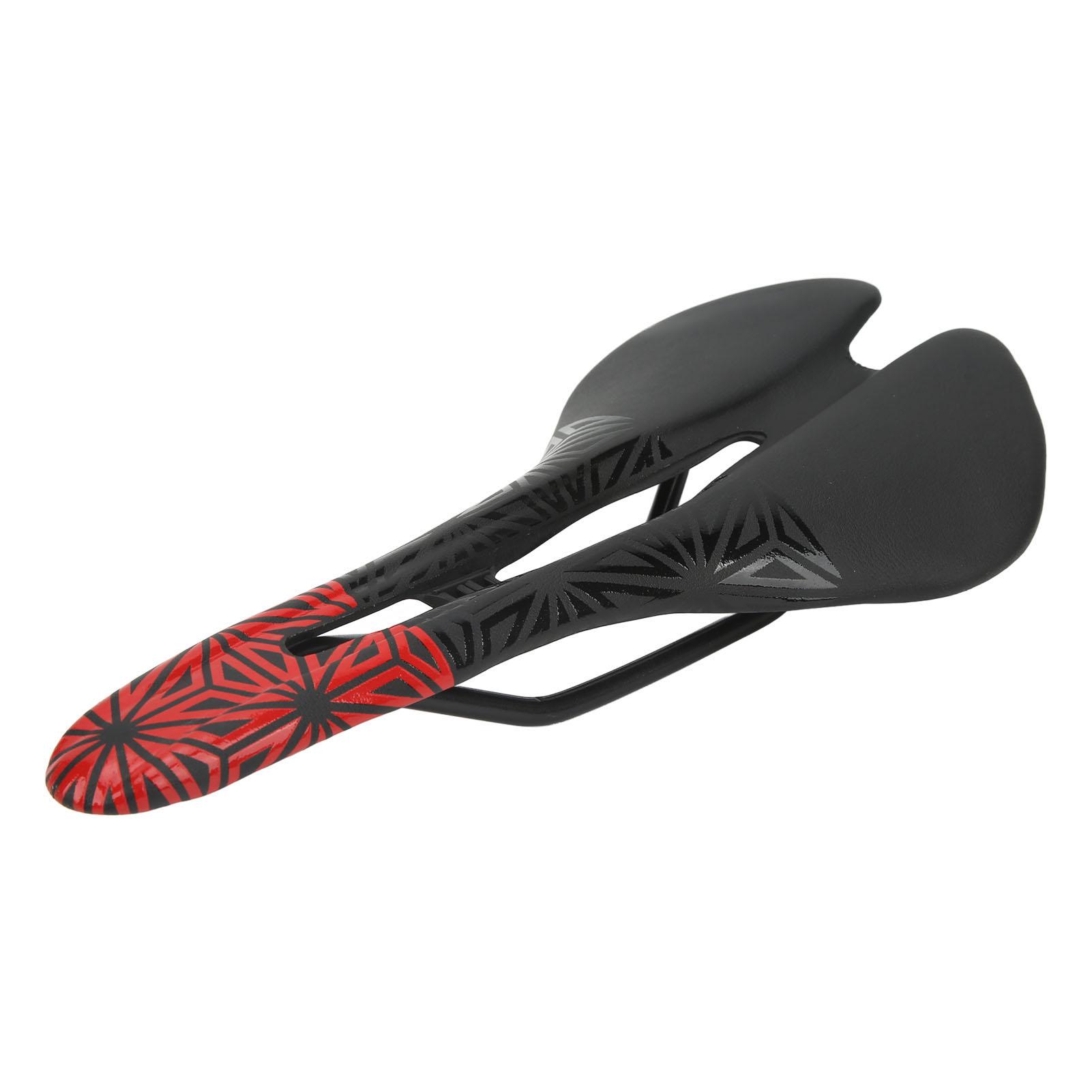 

Bike Seat Cushion Shock Absorbing Microfiber Leather Hollow Breathable Wrapped Steel Bow Nylon Bottom Bike Saddle