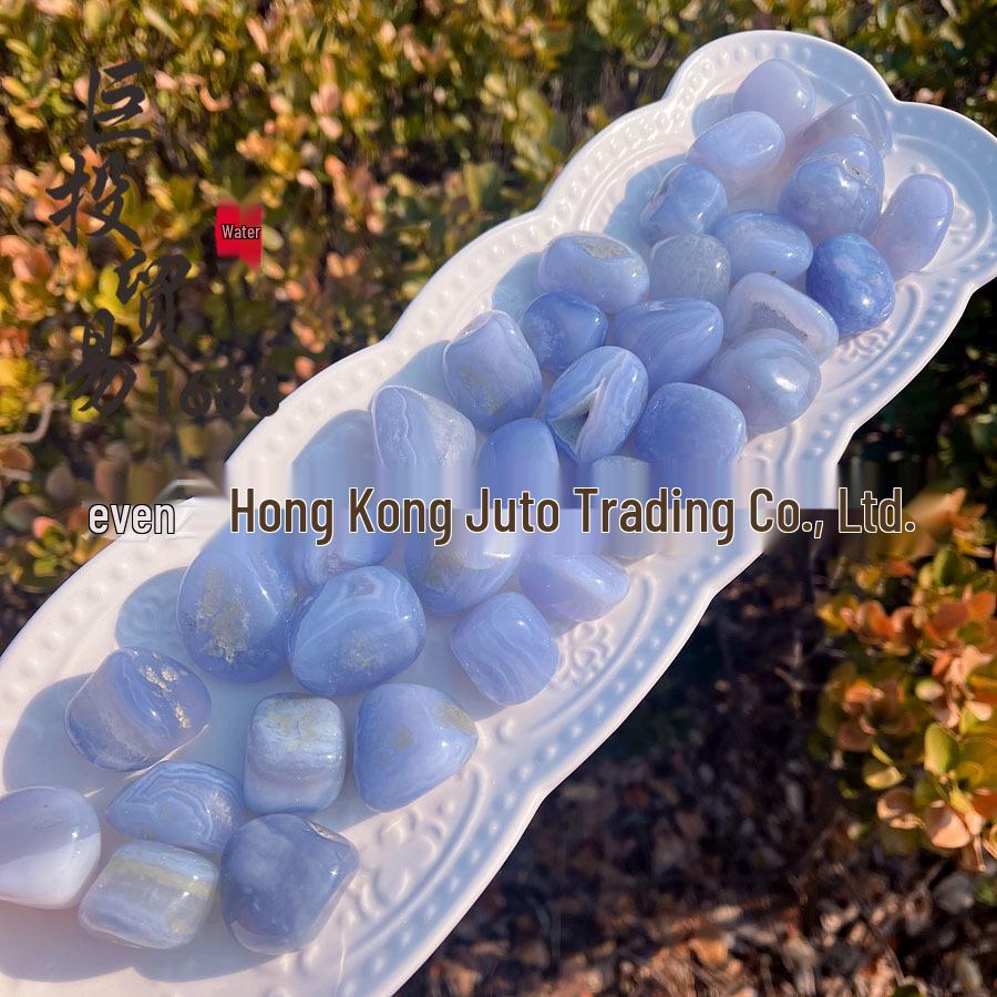 Natural Blue Lace Agate Large Tumbled Stone Ornament
