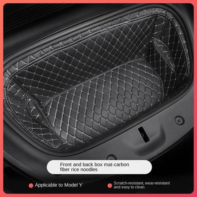 For Tesla Model 3 / Y 2020-2023 Front Rear Trunk Mat Car Leather Trunk Storage Pad Bottom Protector Pad Car Interior Decoration