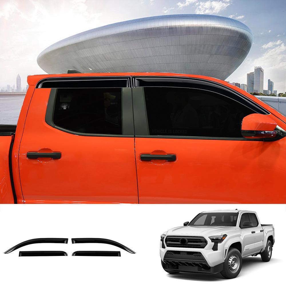 For Toyota Tacoma 2024 Car Window Rain Eyebrows Rain Proof Window Strips Tacoma 2024 Sunshade