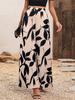 Women's 2026 Summer Chiffon Leaf Print High Waist Wide Leg Pants