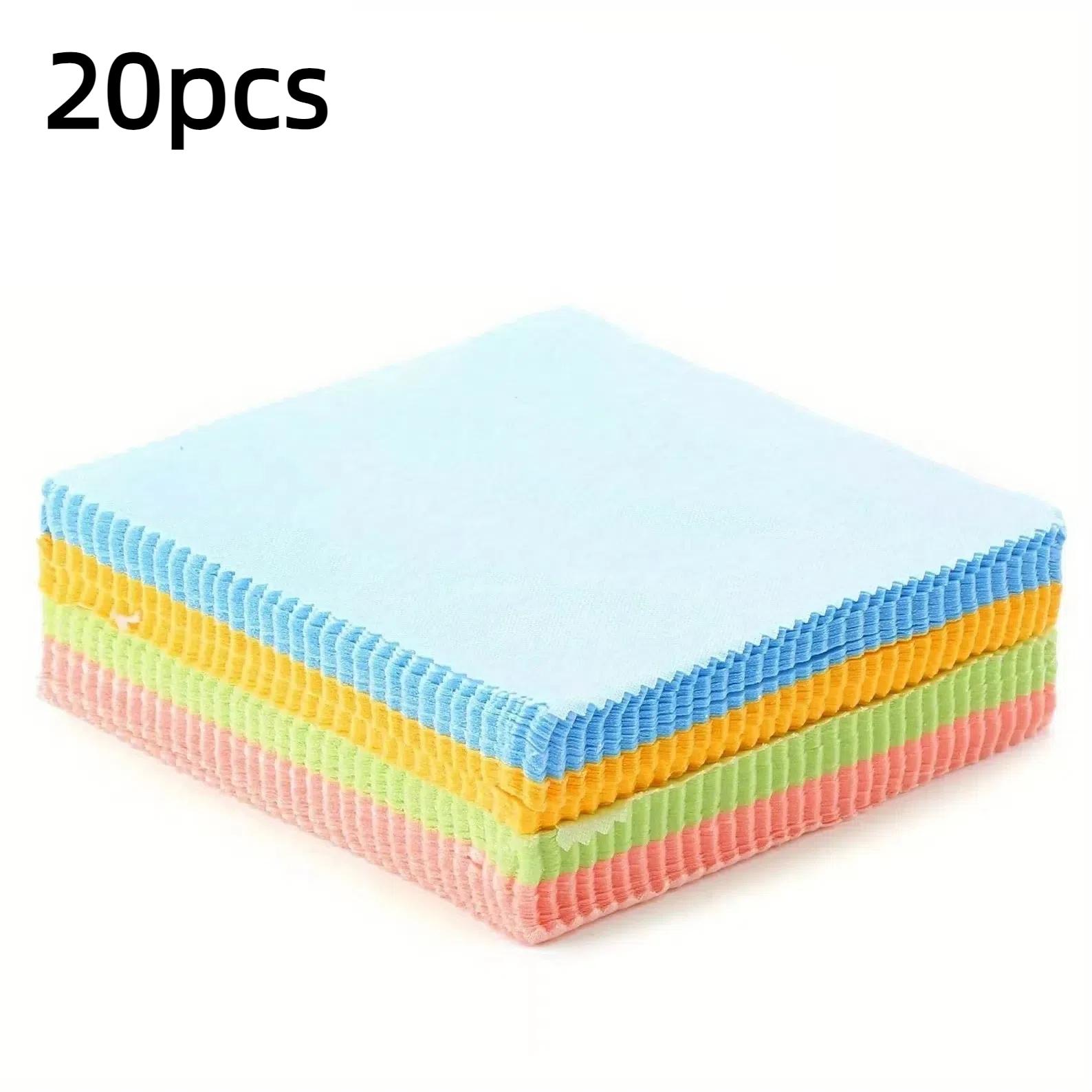 20Pcs Colored Microfiber Square Wipe Cloth For Eyewear Accessories 13cm