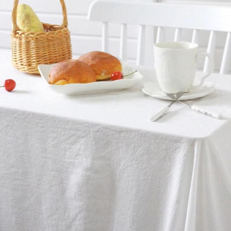 French Wedding Party Tablecloths, Pure White Tassel Tablecloths, Wedding Decorations, Reusable, Holiday Kitchen Tablecloths