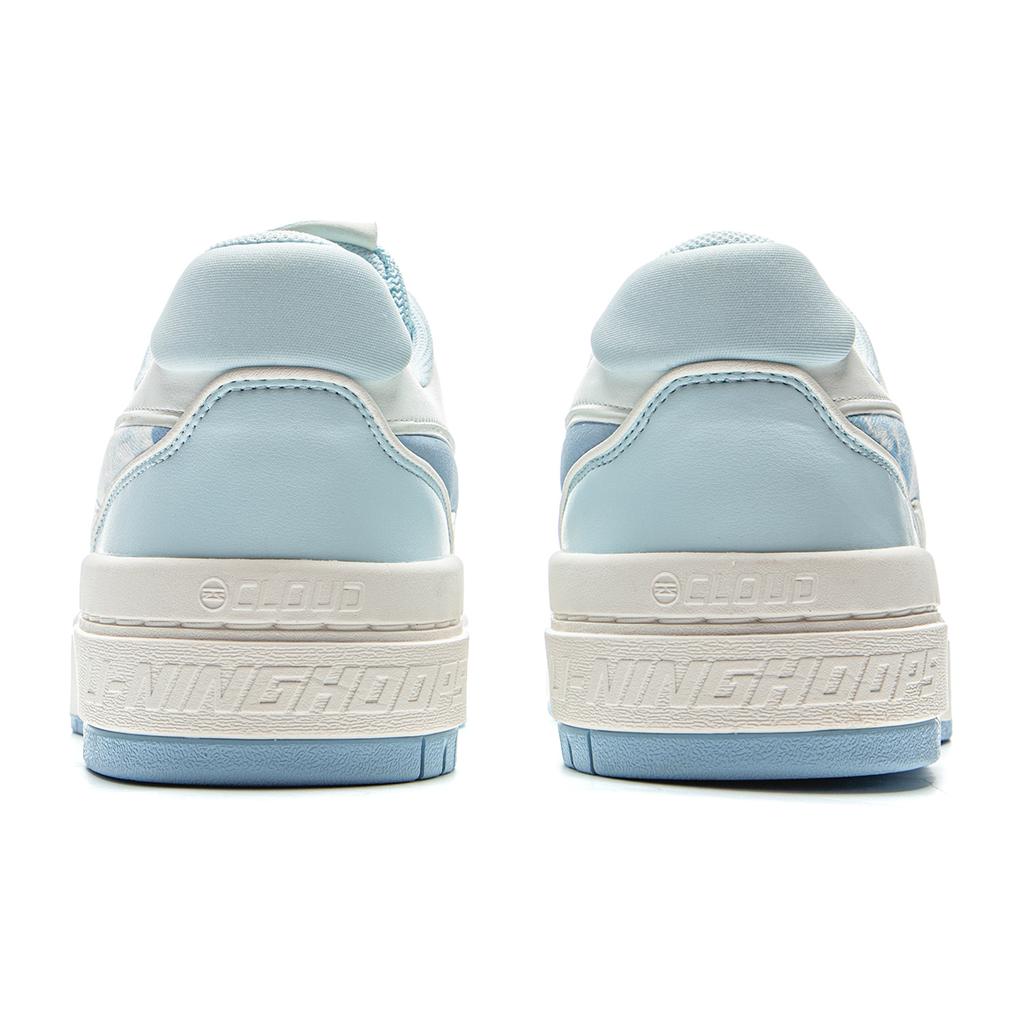 Li Ning Rising Stars Slip Resistant Abrasion Resistant Low top Skateboard Shoes Unisex White Blue ABCV009-3