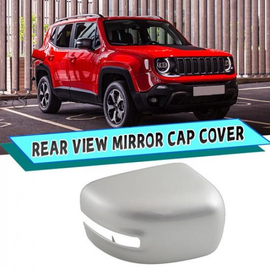 Right Side Rear View Door Side Mirror Cover Cap Sliver For Jeep Renegade 2016-21