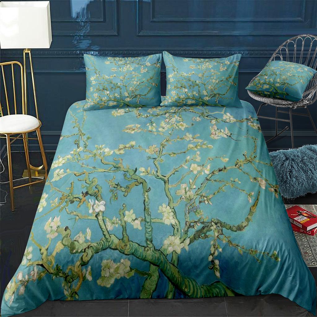 Almond Blossom By Van Gogh Duvet Cover Set Floral Flower Bedding Set For Girl Nordic Comforter Cover Queen King Size Bedding Set