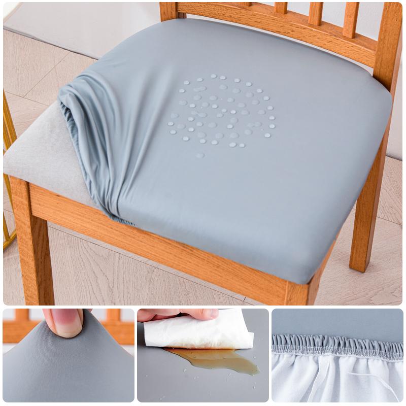 Waterproof Chair Seat Covers Pu Leather Dining Room Chair Cover, Stretch Chair Cover For Dining Room Chair Slipcover For Kitchen
