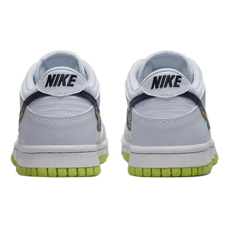 Nike Dunk Low GS 3D Swoosh Sneakers Bambino Bianco Blu-Nerastro Volt DV3478-100