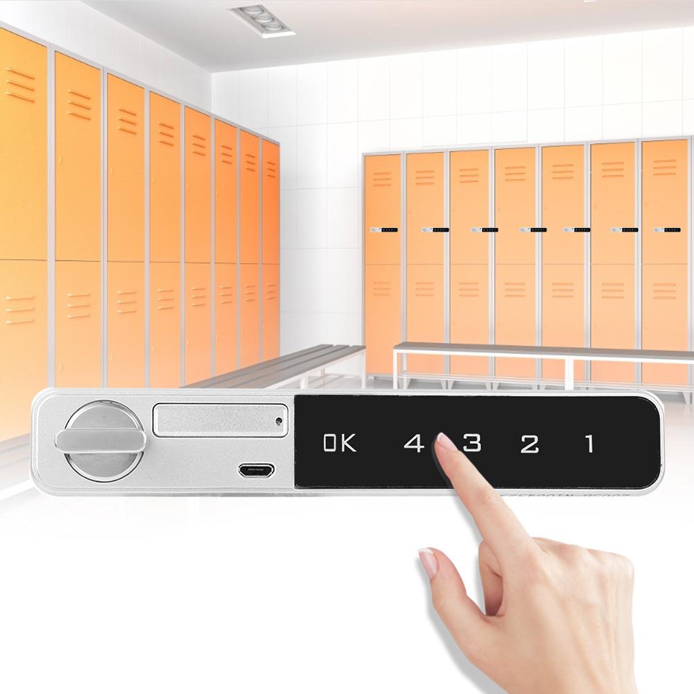 Mini Elektroniskt Lösenord Smart Lås Zinklegering Pekskärmstangentbord med Rund Bult för Garderobsskåp Arkivskåp