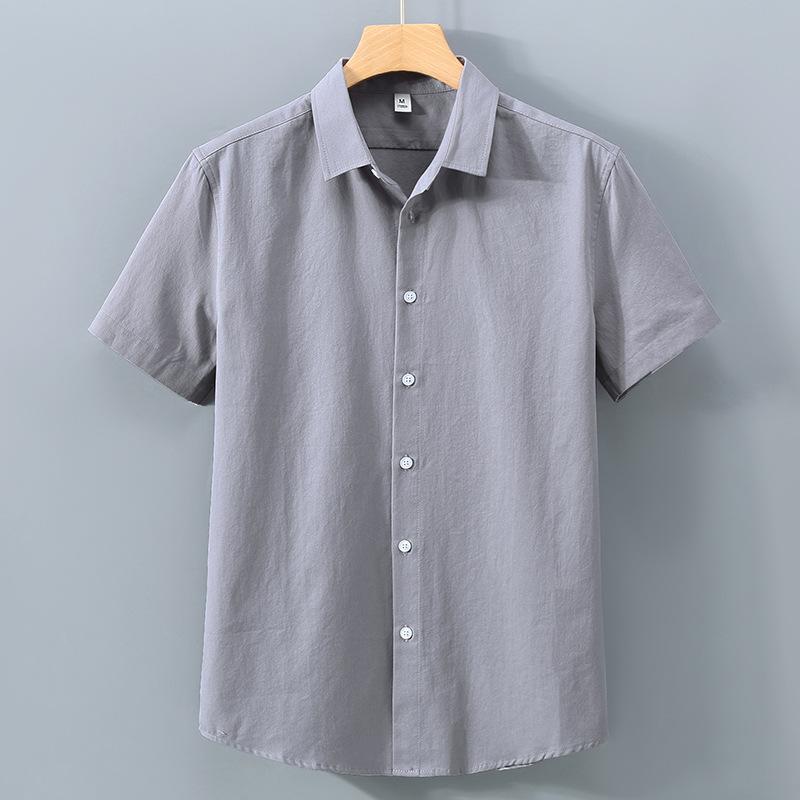 Simple Style Summer Tops Soft and Comfortable 100 Cotton Fabric Short Sleeve Shirt Korean Daily Casual Shirt Versatile