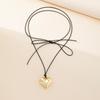 Black Velvet Chain Big Heart Pendant Necklace For Women Trendy Elegant Choker Necklace  Fashion Jewelry Accessories