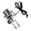 Vintage Microphone Guitar Robot Table Lamp USB Aluminum Metal Retro Microphone Robot Night Light