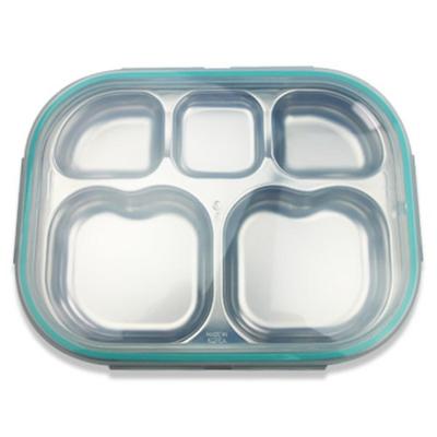 Basic Stainless Steel Heart Plate Lunch Box for Infants, Mint, Plate + Lid, Popular Korean Parenting Items