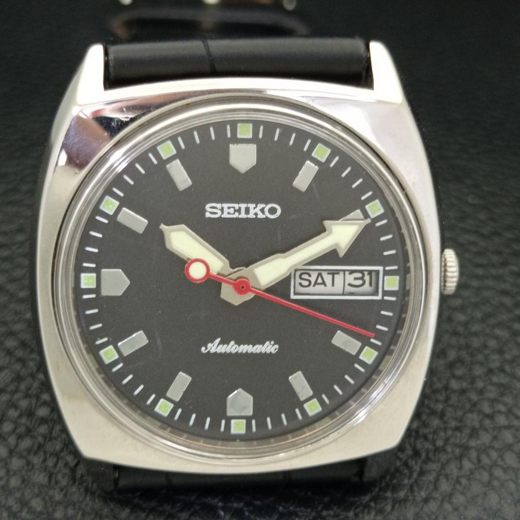 Seiko VINTAGE AUTOMATIC 6309A JAPAN MENS BLACK COLOR DIAL WATCH A700549-5 R203-a700549